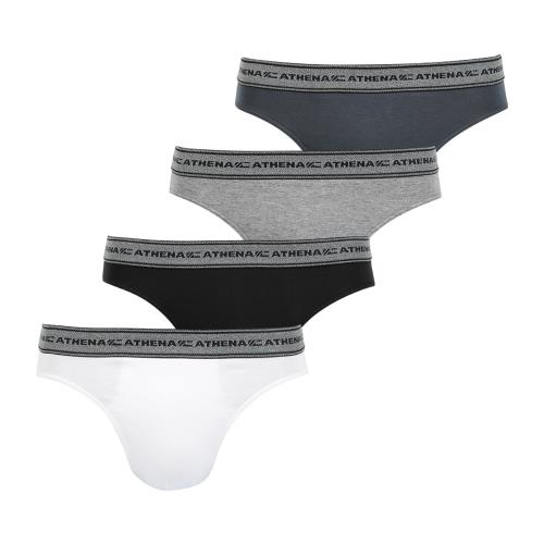Lot de 4 slips homme Eco Pack Blanc-Noir-Gris chiné-Anthracite Taille 4