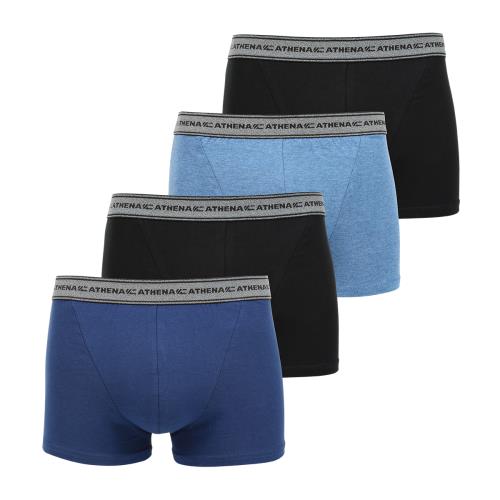 Lot de 4 boxers homme Eco Pack Bleu-Noir-Bleu chiné-Noir Taille 5