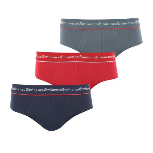 Lot de 3 slips Homme Business Marine-rouge/Rouge-argent/Anthracite-rouge Taille 8