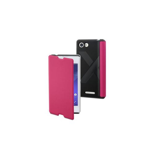 Muvit MFX Easy Folio Case - Flip cover voor mobiele telefoon - roze - voor Sony XPERIA E3