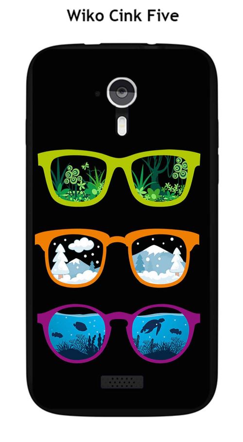 Coque Wiko Cink Five design Lunettes