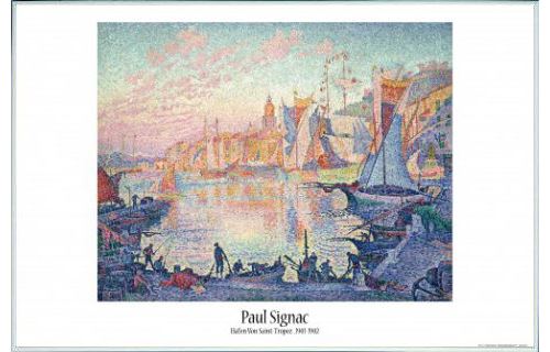 Poster Encadré: Paul Signac - Le Port De Saint-Tropez, 1901-1902 (61x91 cm), Cadre Plastique, Blanc