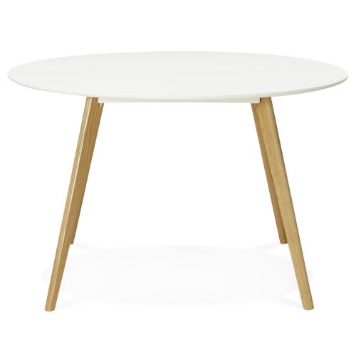 Table De Cuisine Ronde Amy Blanche Style Scandinave O 120 Cm Achat Prix Fnac