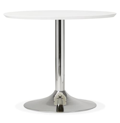 Petite table de bureau / à diner ronde 'KITCHEN' blanche - Ø 90 cm
