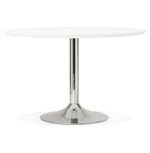 Table à diner/de bureau ronde 'KITCHEN' en bois blanc - Ø 120 cm