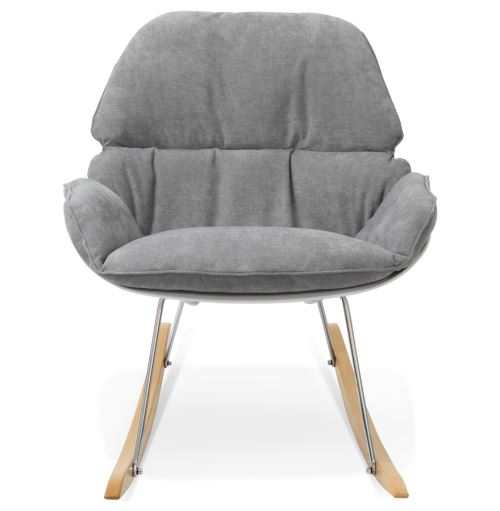 Fauteuil à Bascule Design Chily Gris Clair En Tissu