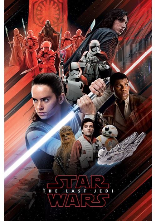Affiche Maxi Star Wars The Last Jedi Montage Rouge