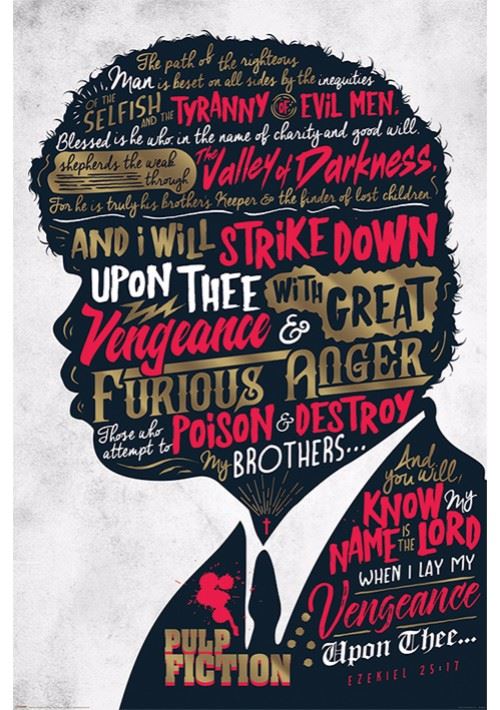 Affiche Maxi Pulp Fiction Ezekiel 25:17