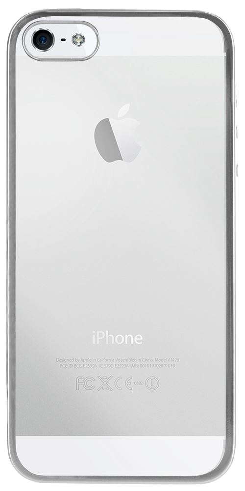 Coque semi-rigide transparente et contour argenté Colorblock pour iPhone 5/S/SE