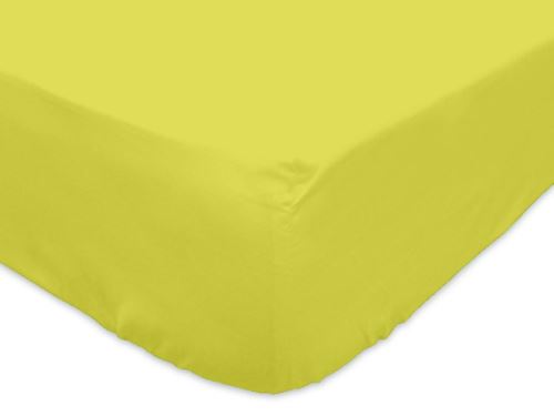 Drap housse 180x200 cm en coton 57 Fils SOLEIL D'OCRE vert anis