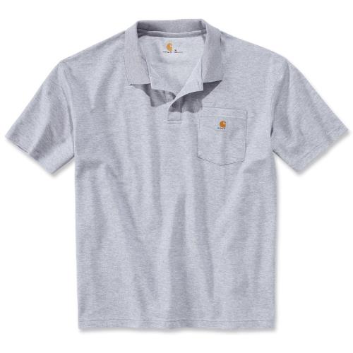 Polo manches courtes maille piquée poche poitrine gris chiné XL Carhartt S1K570HGYXL