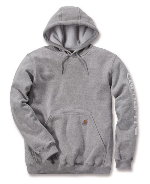 Sweat à capuche non zippé logo Carhartt manche gris chiné L Carhartt S1K288HGYL