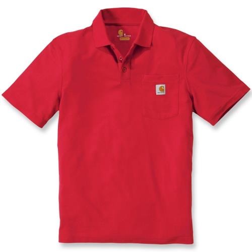 Polo manches courtes maille piquée poche poitrine rouge XL Carhartt S1K570REDXL