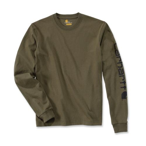 T-shirt manches longues Logo manche kaki L Carhartt S1EK231ARGL