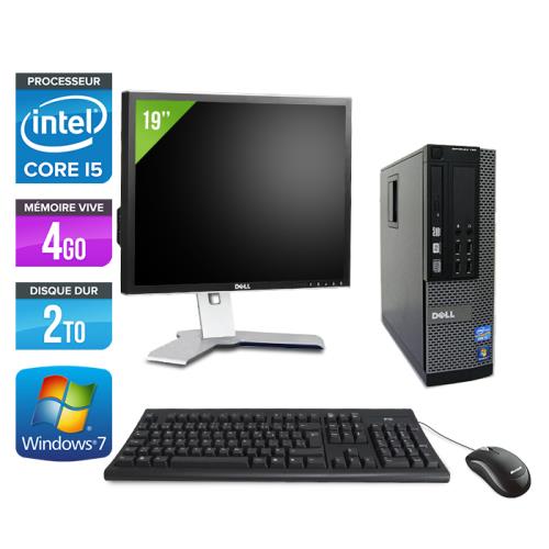 Ordinateur Dell Optiplex 790 SFF + Ecran 19'' - Noir - Intel Core i5-2400 / 3.10 GHz - RAM 4 Go - HDD 2 To - DVD - Gigabit Ethernet - Windows 7 Profes