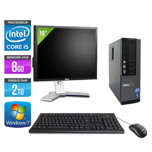 Ordinateur Dell Optiplex 790 SFF + Ecran 19'' - Noir - Intel Core i5-2400 / 3.10 GHz - RAM 8 Go - HDD 2 To - DVD - Gigabit Ethernet - Windows 7 Profes