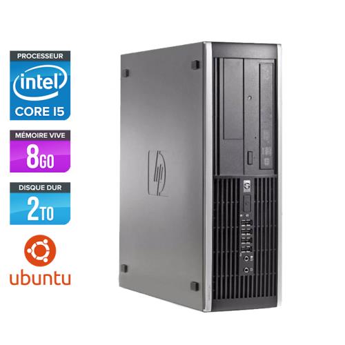 Unité centrale HP Elite 8200 SFF - Noir - Intel Core i5-2400 / 3.10 GHz - RAM 8 Go - HDD 2 To - DVD - Gigabit Ethernet - Ubuntu / Linux