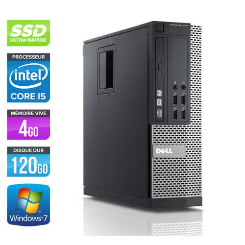 Unité centrale Dell Optiplex 790 SFF - Noir - Intel Core i5-2400 / 3.10 GHz - RAM 4 Go - SSD 120 Go - DVD - Gigabit Ethernet - Windows 7 Professionnel
