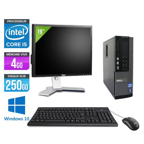 Ordinateur Dell Optiplex 790 SFF + Ecran 19'' - Noir - Intel Core i5-2400 / 3.10 GHz - RAM 4 Go - HDD 250 go - DVD - Gigabit Ethernet - Windows 10 Pro
