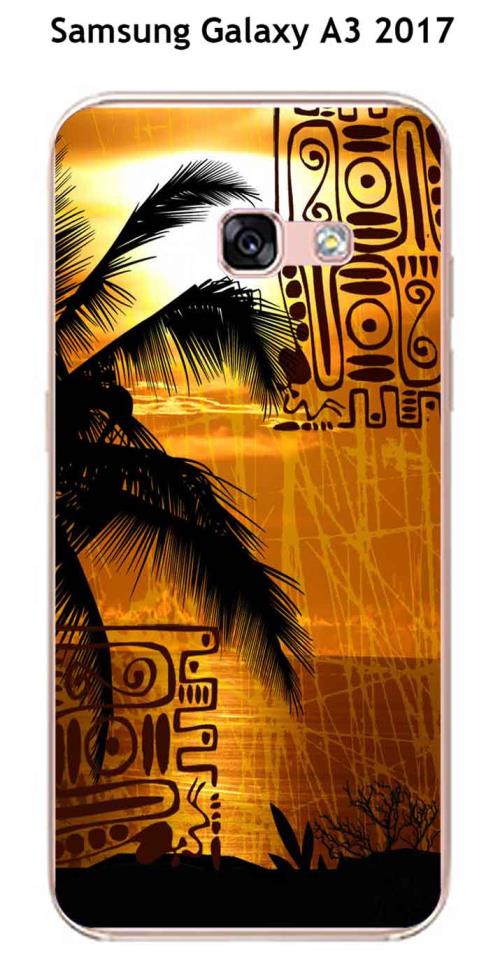 Coque TPU gel souple Samsung Galaxy A3 2017 design palmier-tribal