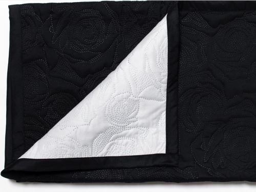 Plaid matelassé double face ORCHIDéE noir