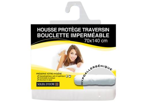Taie protège traversin en bouclette imperméable