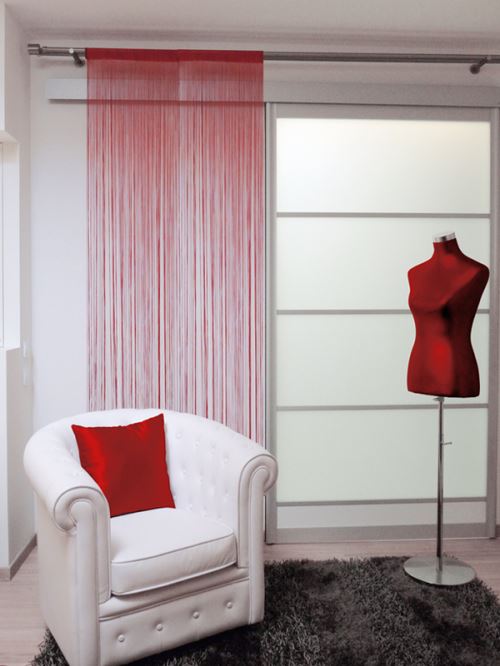 Rideau à fils LAHORE framboise, 140x240 cm