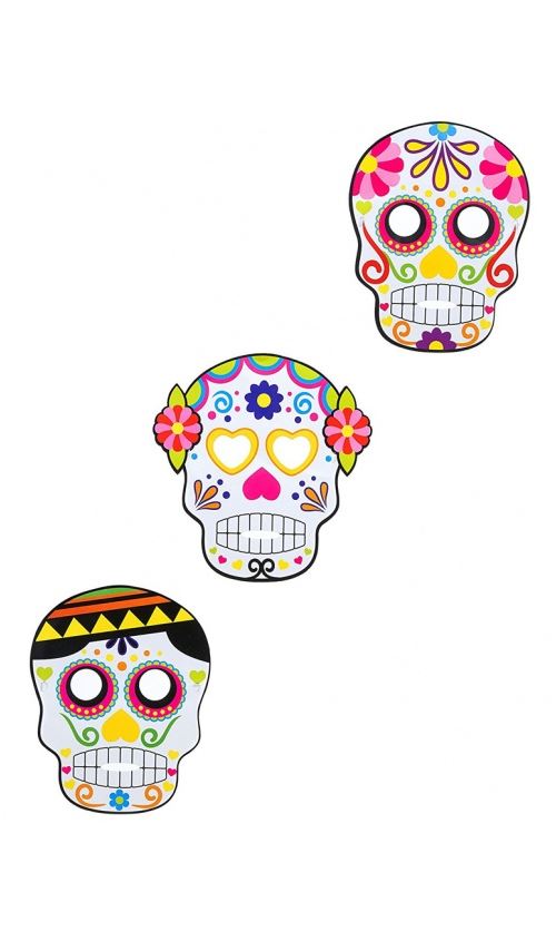 Masque Carton - Dia de los Muertos - Halloween x3