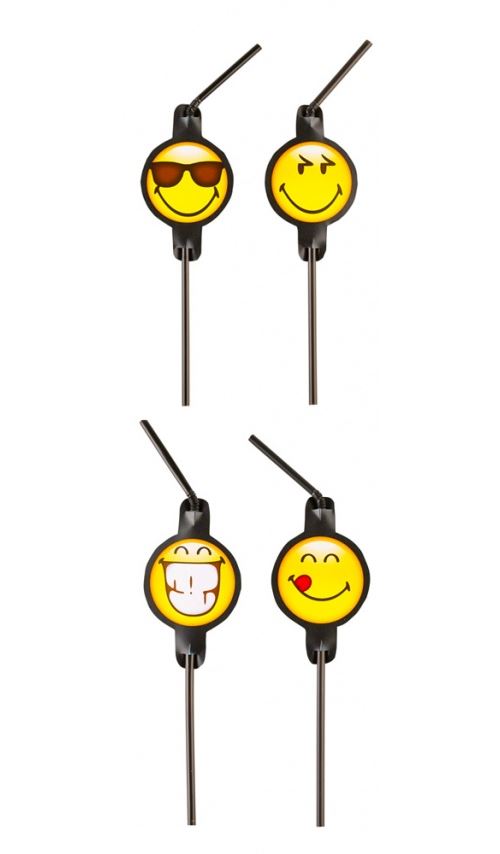 Pailles Avec Médaillons - Smiley World x 8