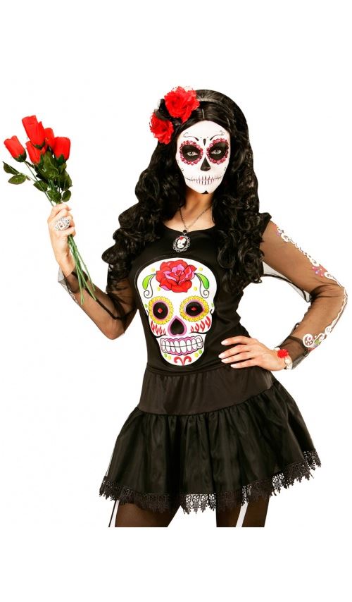 T-Shirt - Dia De Los Muertos - Femme Taille : M/L - 40/42