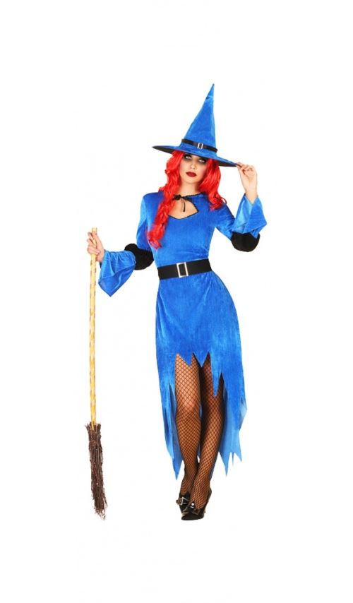 Costume avec Chapeau - Sorcière Bleue Taille : M/L - 40/42
