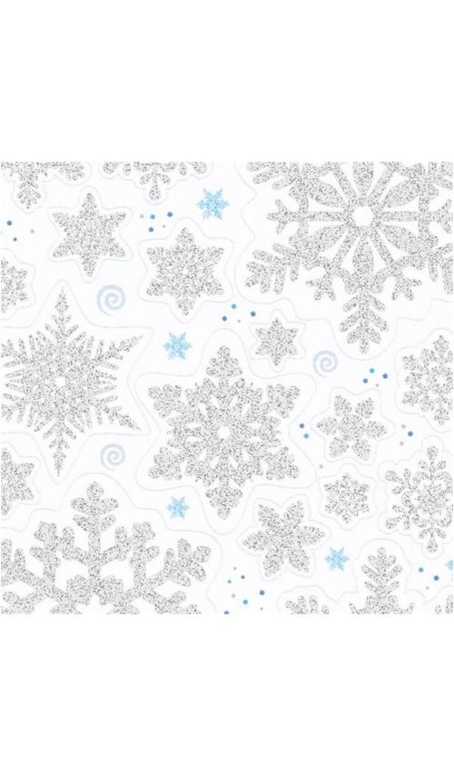 Décorations Pour Fenêtres Flocons de Neige - Argent pailleté