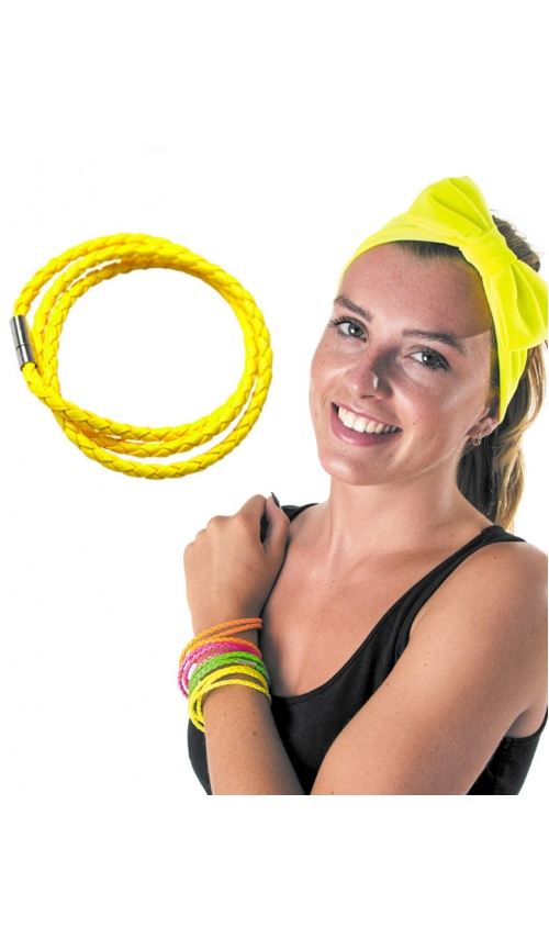 Bracelet Tressé Néon Jaune