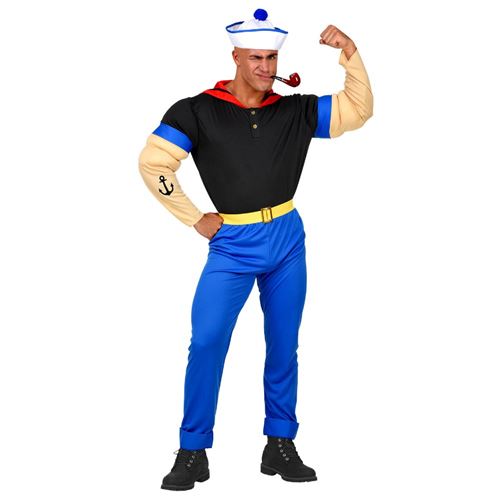 Déguisement Célèbre Marin Borgne Muscles Homme Xl Bleu 2564 Widmann XL - Coloris : Bleu2564 Widmann