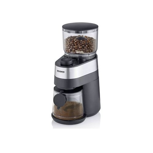 Joom Severin Broyeur À Café Professionnel - Km 3880 - 140 W - Mouture Réglable Sur 30 Niveaux - Jusquà 12 Tasses - Noir/Brossé Inox Noir - Image 6