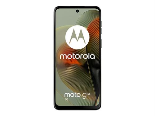 Motorola Moto G55 - 5G smartphone - double SIM - RAM 8 Go / Mémoire interne 256 Go - microSD slot - Écran LCD - 6.49 - 2400 x 1080 pixels (120 Hz) - 2x caméras arrière 50 MP, 8 MP - front camera 16 MP - vert fumé