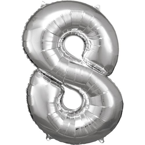 ballon aluminium chiffre 8 83cm argent - 9906293 AMSCAN
