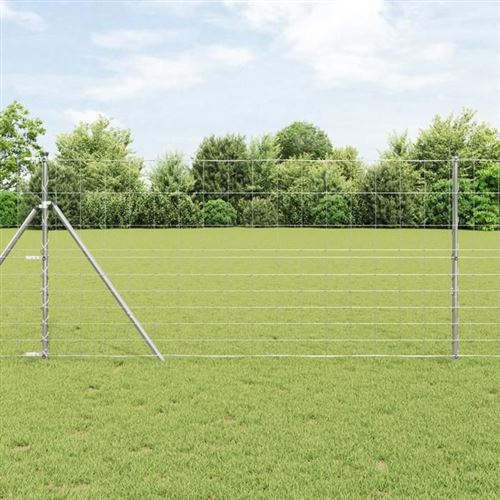 VIDAXL - Clôture de Champ - 1,2x25 m - Gris - Image 3