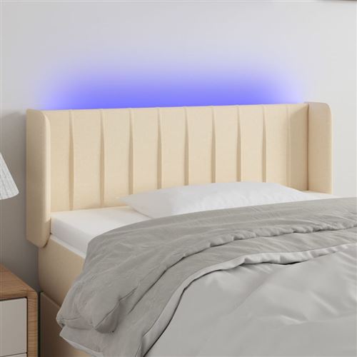 vidaXL Tête de lit à LED Crème 103x16x78/88 cm Tissu3123469