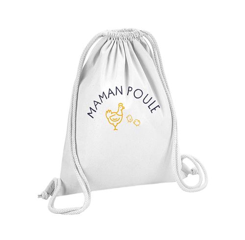Fabulous Sac de Gym en Coton Blanc Maman Famille Poule 12 Litres