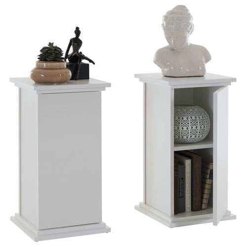 FMD Table d'appoint avec porte 57,4 cm Blanc