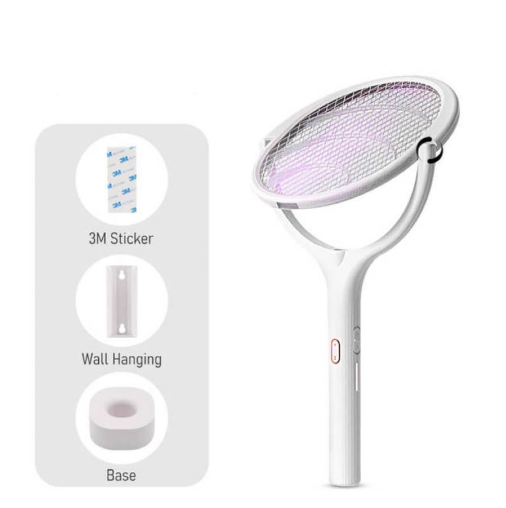 Raquette Electrique Anti Moustiques 4000V - Rechargeable USB-C Avec Piège Automatique