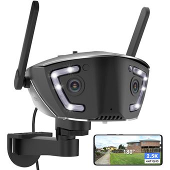 Ctronics 4MP Caméra Surveillance Extérieure 180°Grand angle Wifi 2.4/5Ghz 4x Zoom Détection Humanoïde/Véhicule/Animaux Vision 25M - 1