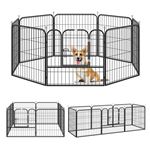 Parc pour chiots d'intérieur - 73 x 73 x 43 cm - Enclos pour chats avec 2  portes, balle incluse - Pliable, idéal pour chiens, chats et petits animaux  (marron)