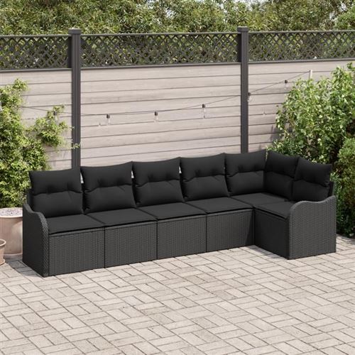 Vidaxl Noir Ensemble De Canapé De Jardin Polyrotin - Image 3