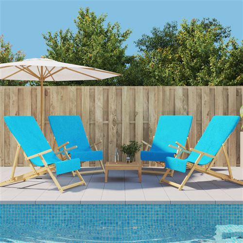 vidaXL Serviettes de plage 4 pcs turquoise 60x135 cm tissu 400 GSM