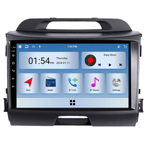 Autoradio RoverOne® Bluetooth CarPlay 2 Din 6Go RAM 128Go ROM pour Kia Sportage 3 SL 2010-2016