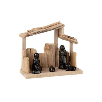 Crèche de noël "toitures en pente" 23cm marron - 1