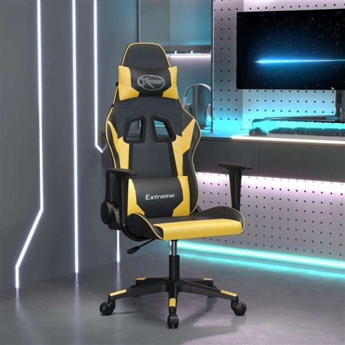 Chaise gaming Noir et dor&eacute; SimilicuirChaise Gamer Si&egrave;ge Gaming Fauteuil Gamer