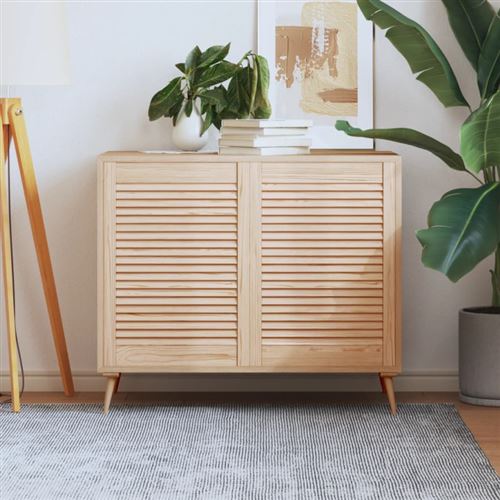 vidaXL Portes à persiennes 2 pcs Bois de pin massif 69x49,4 cm